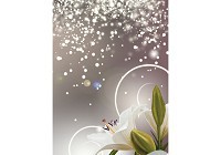 Фотообои флизелиновые цветы 206х275 см Белые лилии и блеск на сером фоне (3055VEA)+клей