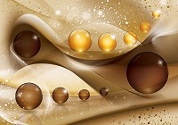 Готовые флизелиновые фотообои 312x219 см Прозрачные шары на коричневом фоне (3073VEXXL)+клей