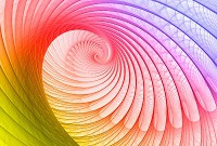 3д флизелиновые фотообои в гостиную 254x184 см Цветная спиральная абстракция (307V4)+клей