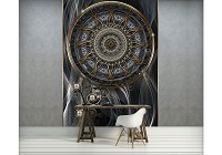 Флизелиновые фотообои 184x254 см Роскошный узор с мандалой на темном фоне (3088V4A)+клей