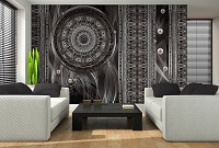 Флизелиновые фотообои 416x254 см Мандала и красивый узор на черном фоне (3092VEXXXL)+клей - вид 5 миниатюра