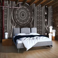 Флизелиновые фотообои 416x254 см Мандала и красивый узор на черном фоне (3092VEXXXL)+клей