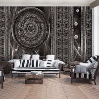 Флизелиновые фотообои 416x254 см Мандала и красивый узор на черном фоне (3092VEXXXL)+клей - вид 9 миниатюра