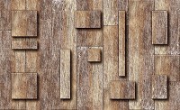 Флизелиновые 3д фотообои абстракция в интерьере 312x219 см Деревянные доски и квадраты (3098VEXXL)+клей - вид 1 миниатюра