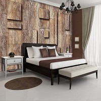 Флизелиновые 3д фотообои в клетку 368x254 см Деревянные доски и квадраты (3098V8)+клей