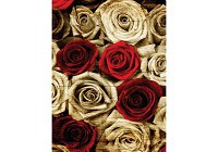 Флизелиновые фотообои в спальню над кроватью цветы 184x254 см Винтажные большие розы (3101V4A)+клей