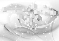 Флизелиновые фотообои с геометрией 416x254 см 3д Белые кубы в пространстве (3116VEXXXL)+клей - вид 1 миниатюра