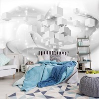 Флизелиновые фотообои 312x219 см 3д Белые кубы в пространстве (3116VEXXL)+клей