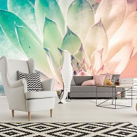 Фото красивых цветов флизелиновые фотообои 368x254 см Листья растения (3119V8)+клей