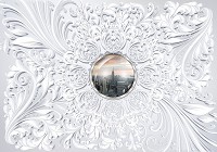 Флизелиновые белые фотообои в стиле город 368x254 см Нью-Йорк в центре узора (3120V8)+клей - вид 1 миниатюра