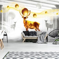 Флизелиновые фотообои колонны животные 312x219 см 3D Олени и шары (3127VEXXL)+клей - вид 6 миниатюра