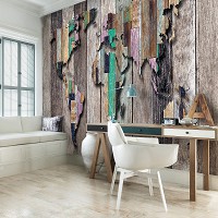 Флизелиновые фотообои 3д 368x254 см Карта мира на красочных досках (3135V8)+клей