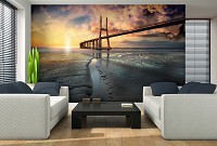 3 д флізелінові фотошпалери природа схід сонця 312x219 см Міст Васко да Гама (3144VEXXL)+клей - вид 5 мініатюра