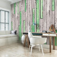 Флізелінові фотошпалери під дерево 312x219 см Сірий і зелений старі дошки (3146VEXXL)+клей - вид 6 мініатюра