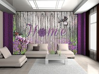 Цветы флизелиновые фотообои 312x219 см Птички на старых досках (3147VEXXL)+клей