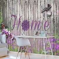 Флизелиновые фотообои в цветок 416x254 см Птички на старых досках (3147VEXXXL)+клей