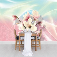 Флизелиновые фотообои 3д цветы на абстрактном фоне 368x254 см Магнолия (3148V8)+клей - вид 7 миниатюра