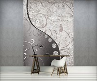 Флизелиновые фотообои 184x254 см Серый абстрактный декор (3191V4A)+клей