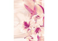 Флизелиновые фотообои в спальню над кроватью 184x254 см Светлая абстракция и лилии (3245V4A)+клей - вид 1 миниатюра