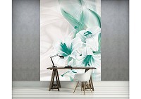 Красивые флизелиновые фотообои 206x275 см Зеленая абстракция и лилии (3246VEA)+клей