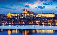 Флизелиновые фотообои фото город 312x219 см Вечерняя Прага (3250VEXXL)+клей