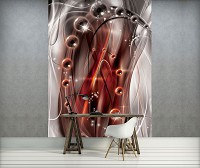 Флизелиновые фотообои круги 206x275 см Красные шары (3255VEA)+клей