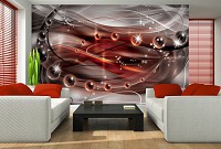 Флизелиновые фотообои абстракция 312x219 см Красные шары (3255VEXXL)+клей