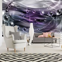 Искусство флизелиновые фотообои 254x184 см Шары в пространстве на серо фиолетовом фоне (3257V4)+клей