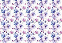 Флизелиновые фотообои 254x184 см Узор из синих цветов на белом фоне (3278V4)+клей