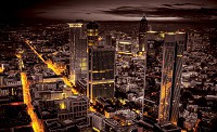 Флизелиновые фотообои вид на город 312x219 см 3Д Ночной современный мегаполис (327VEXXL)+клей