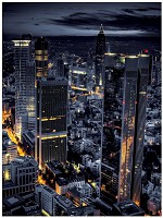 Спальня флизелиновые черные фотообои 184x254 см 3Д Ночной город не спит (329V4A)+клей