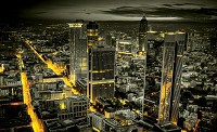 3д флизелиновые черные с желтым фотообои в спальню 312x219 см Ночной мегаполис не спит (330VEXXL)+клей