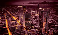 Флізелінові 3д фотошпалери місто 312x219 см Нічний сучасний мегаполіс не спить (331VEXXL)+клей - вид 1 мініатюра