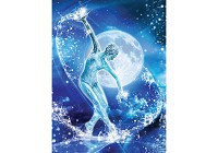 Флизелиновые синие фотообои в коридор девушка 206x275 см Балерина на фоне луны (3329VEA)+клей