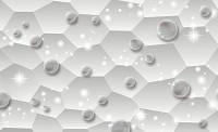 Флизелиновые фотообои белые шестигранники 312x219 см 3Д шары и соты (3349VEXXL)+клей