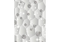 Красивые флизелиновые фотообои на кухню белые шестигранники 184x254 см 3Д шары и соты (3349V4A)+клей