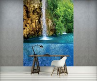Флизелиновые фотообои природа пейзаж 184x254 см Водопад (3355V4A)+клей