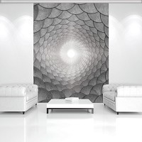 Флизелиновые фотообои тоннель 184x254 см Серая Абстракция 3D (3378V4A)+клей