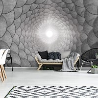 Флизелиновые фотообои тоннель 254x184 см Серая Абстракция 3D (3378V4)+клей