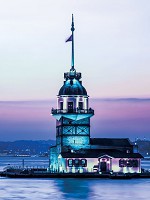 Морские флизелиновые фотообои на стену маяк 184x254 см Девичья башня Стамбул (3429V4A)+клей - вид 1 миниатюра