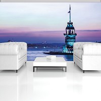 Флизелиновые фотообои море маяк 254x184 см Девичья башня Стамбул (3429V4)+клей
