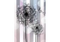 Флізелінові фотошпалери до спальні 206x275 см Чорні кульбаби на смугастий фон (3461VEA)+клей - вид 1 мініатюра