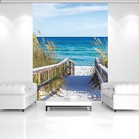 Флизелиновые фотообои природа 3д море 184x254 см Дорожка для входа на пляж (3462V4A)+клей