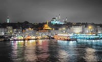 Флизелиновые фотообои 312x219 см Яркий город у моря (3468VEXXL) +клей