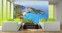 Лето природа флизелиновые фотообои 3д лазурное море 368x254 см Пляж на острове (3481V8)+клей