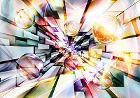 Флизелиновые фотообои абстракция 312x219 см Сферы в разноцветном 3Д тоннеле (3485VEXXL)+клей - вид 1 миниатюра