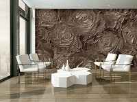 Флизелиновые узоры для фото обоев цветы 416x254 см Коричневая текстура - Розы (3517VEXXXL)+клей