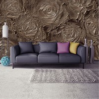 Флизелиновые узоры для обоев фото цветы 254x184 см Коричневая текстура - Розы (3517V4)+клей