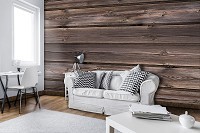 Флизелиновые фотообои в зал 416x254 см Темно-коричневые доски (3524VEXXXL)+клей