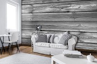 Флизелиновые фотообои 254x184 см Темно-серые доски (3525V4)+клей